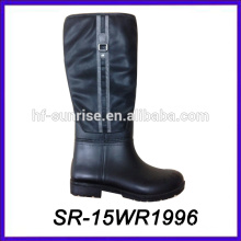 Pu haut pvc boot lady pvc rain boot nouveau design rain boot